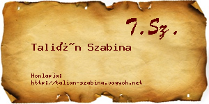 Talián Szabina névjegykártya
