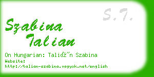 szabina talian business card